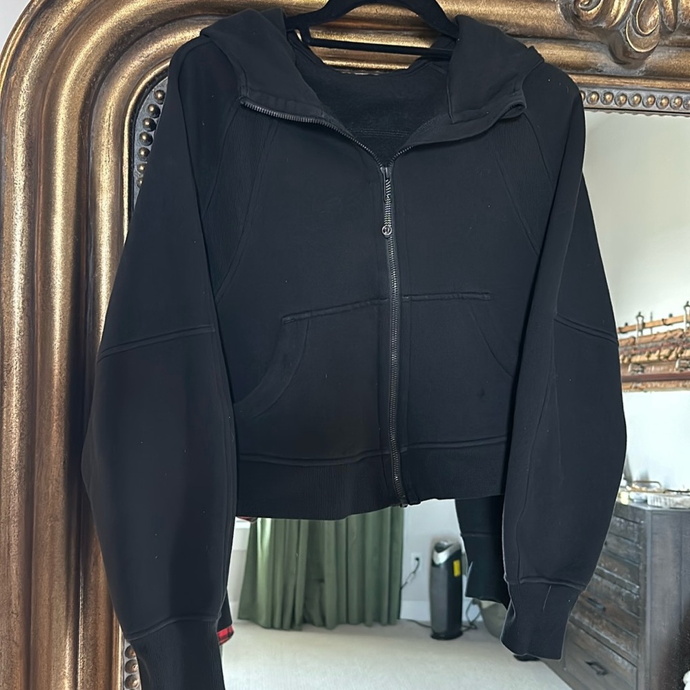Lululemon Scuba Cropped full zip hoodie, black XS/S